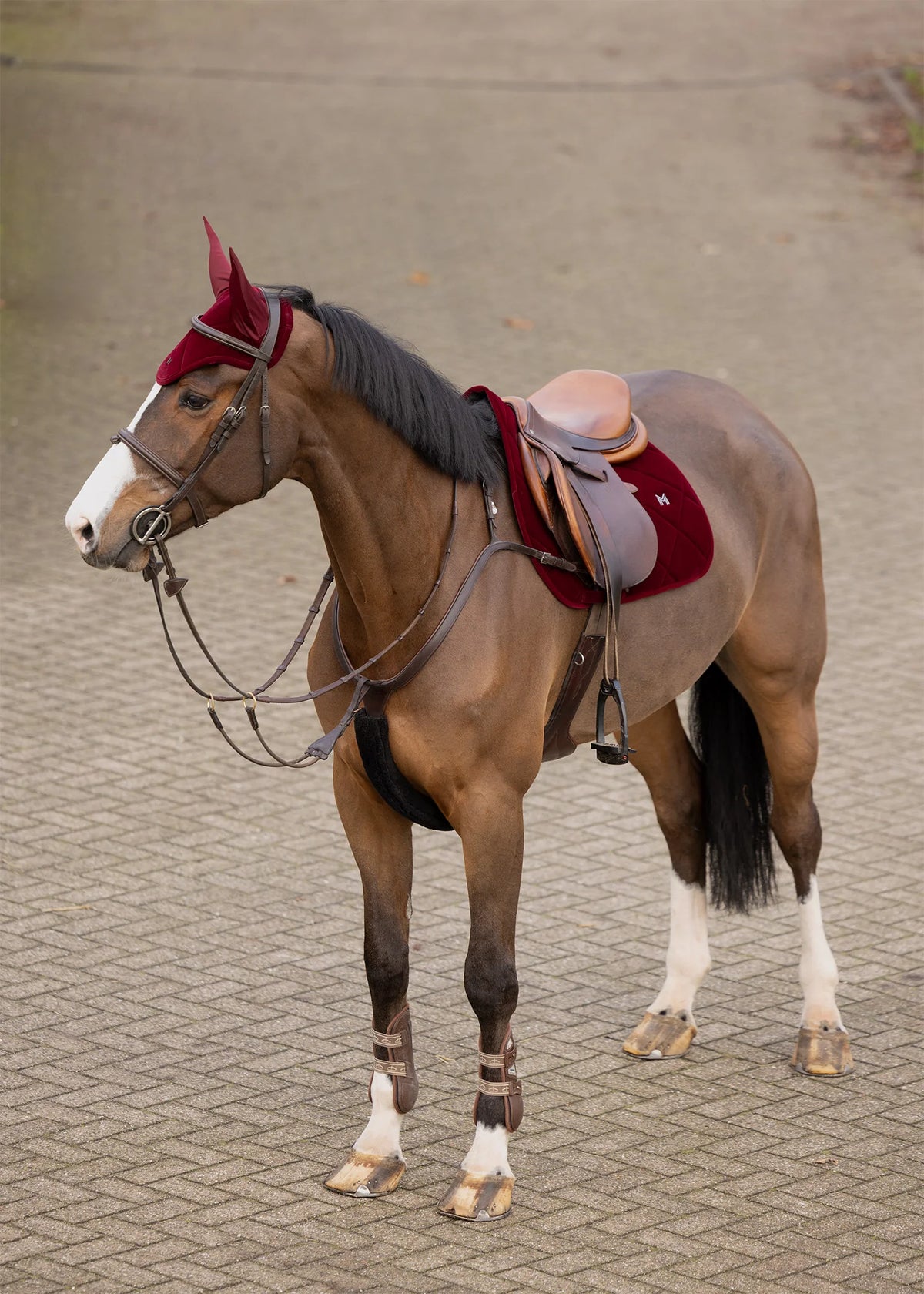 Maximilian Velvet Dressuur Zadeldek (Ruby)