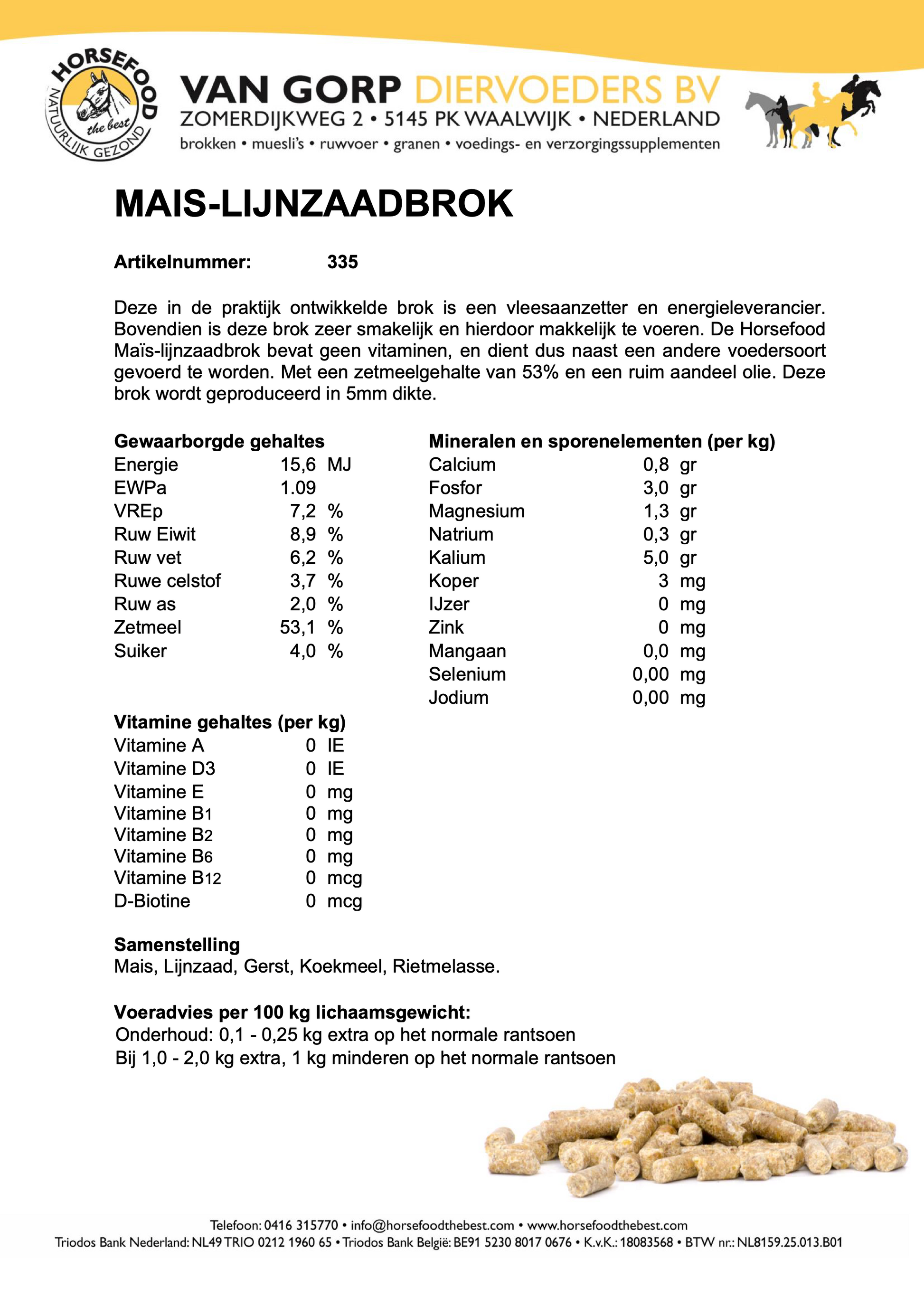 Horsefood Maïs Lijnzaadbrok