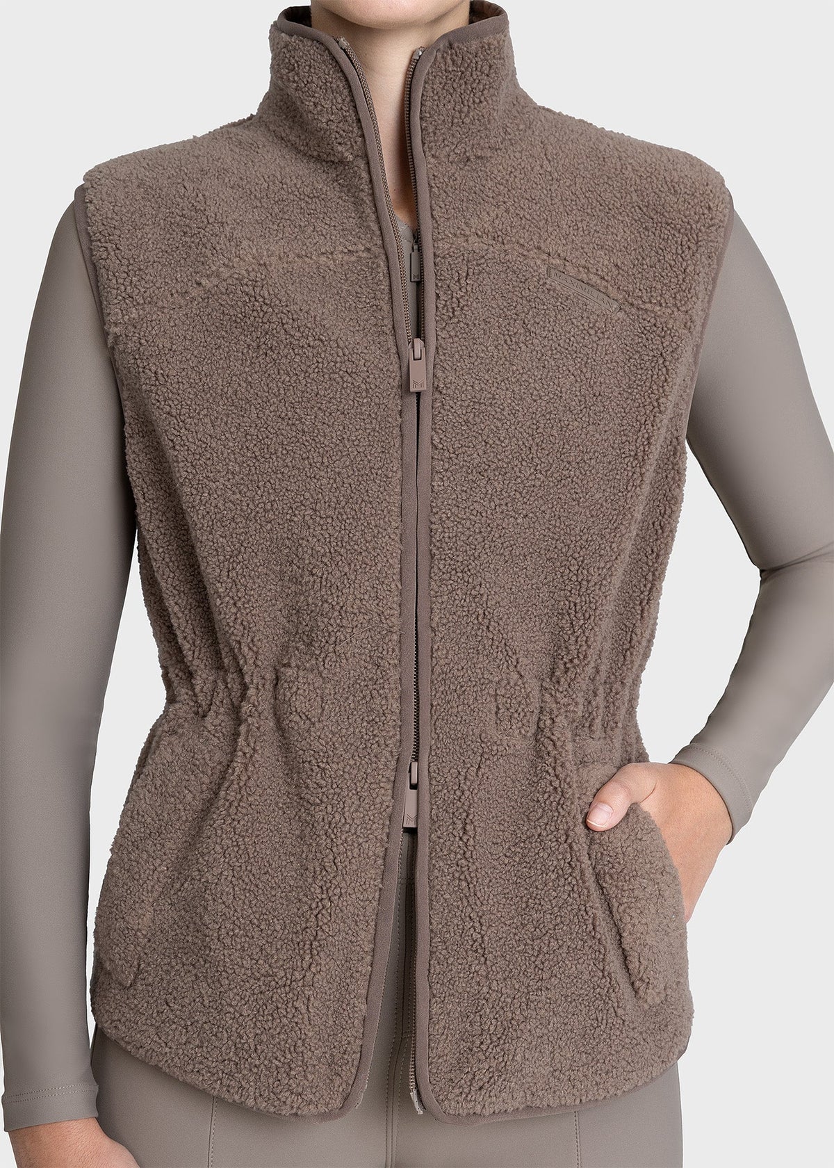 Maximilian Sherpa Teddy Vest (Taupe)