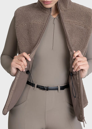 Maximilian Sherpa Teddy Vest (Taupe)