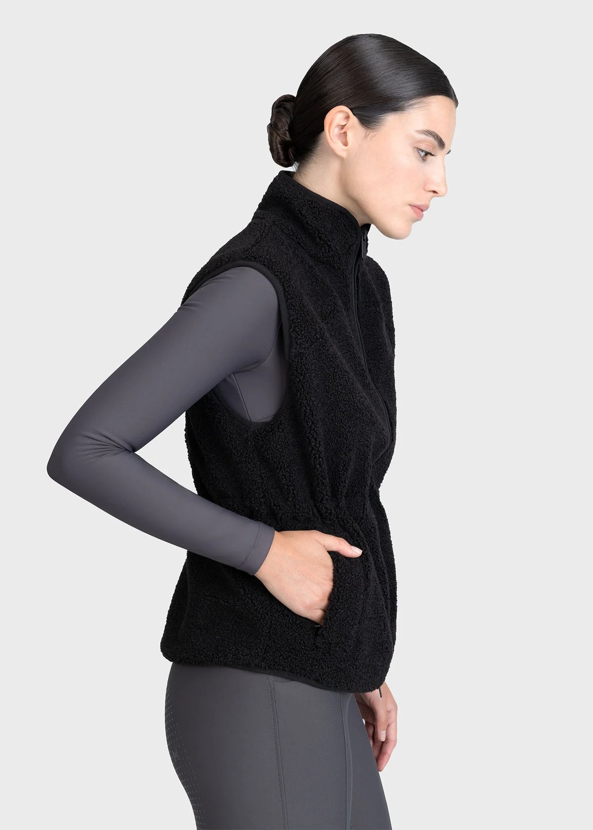 Maximilian Sherpa Teddy Vest (Zwart)