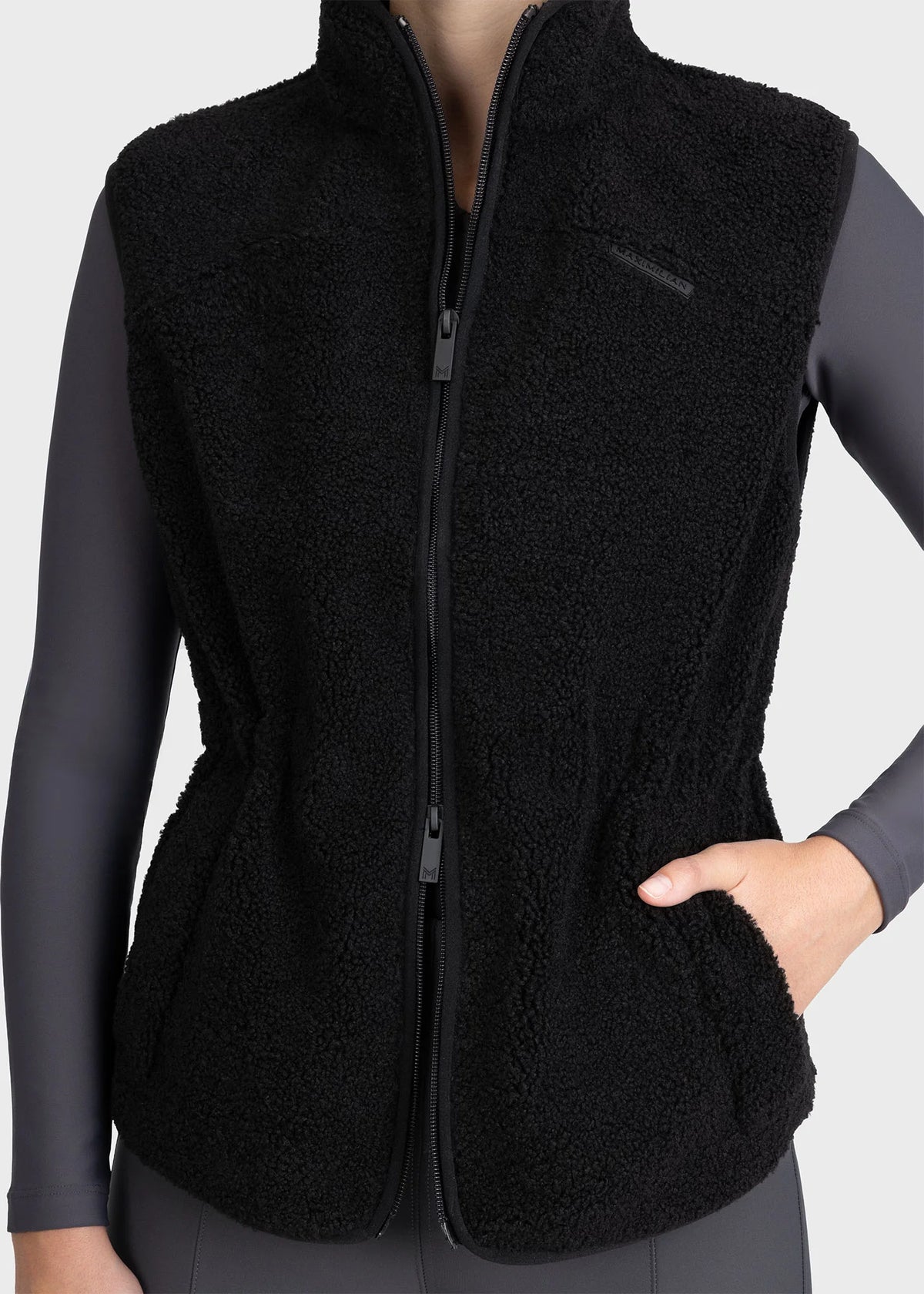 Maximilian Sherpa Teddy Vest (Zwart)