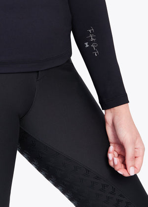 Maximilian Long Sleeve Base Layer - Black/Silver - Horse Musthaves