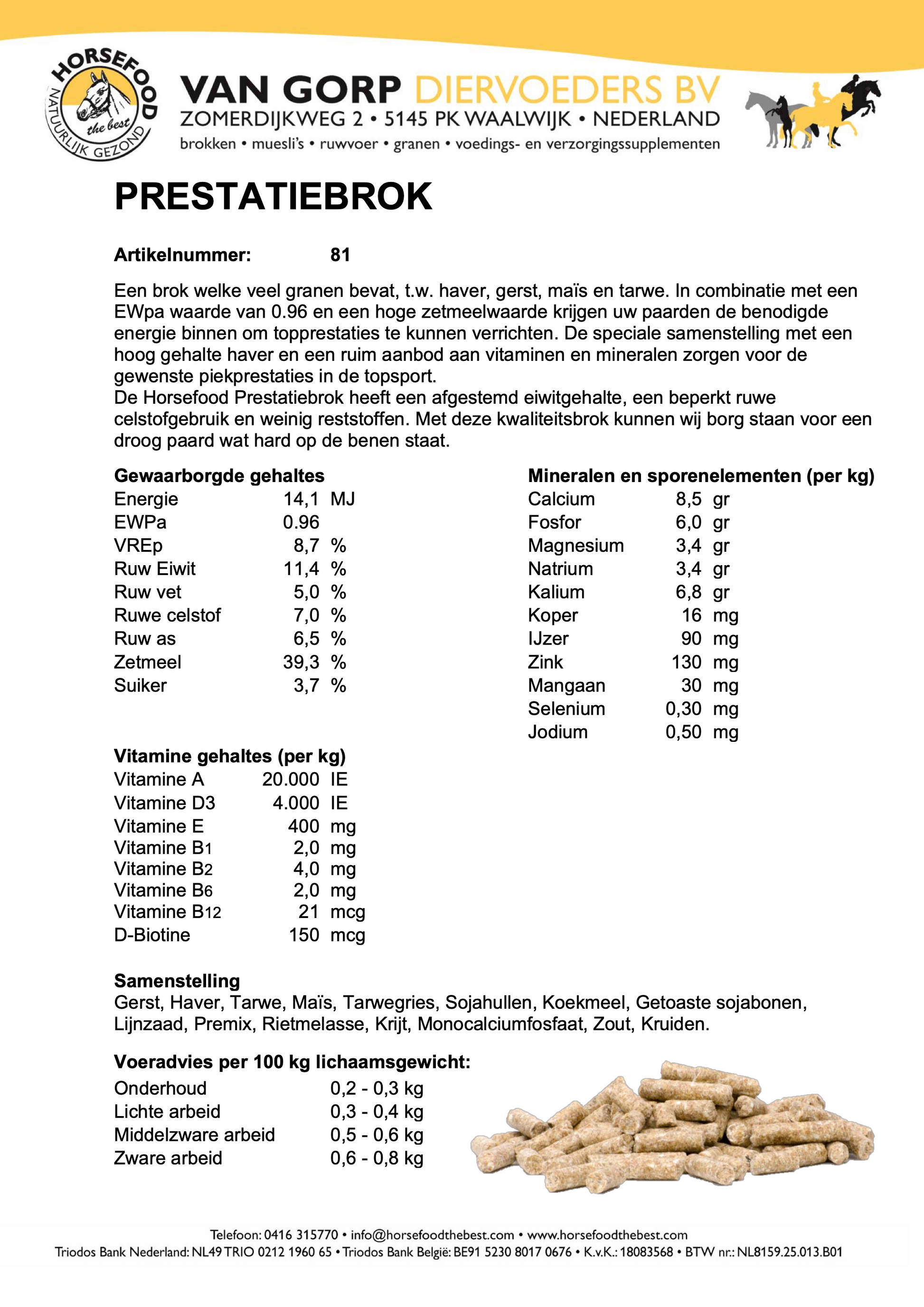 Horsefood Prestatiebrok