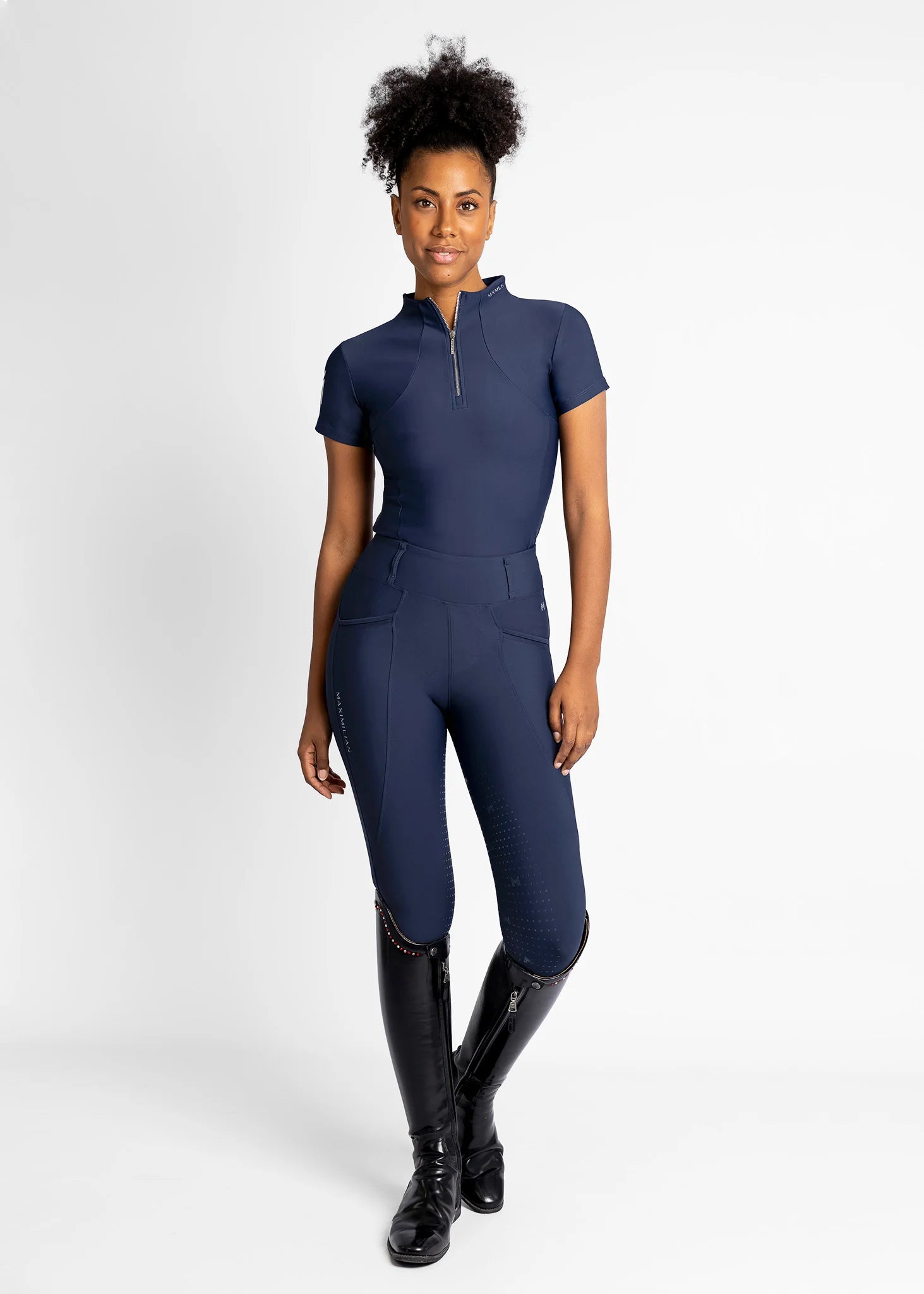 Maximilian Short Sleeve Base Layer - Navy - Horse Musthaves