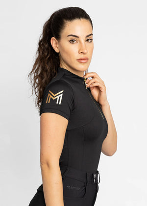 Maximilian Short Sleeve Base Layer - Black/Gold