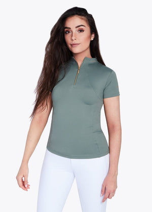 Maximilian Short Sleeve Base Layer - Dusty Green - Horse Musthaves