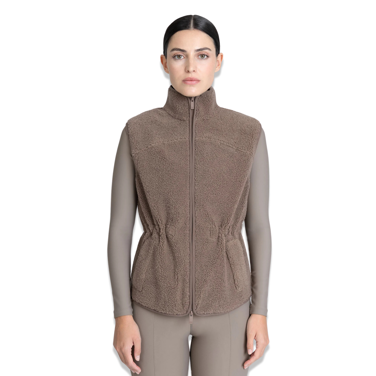 Maximilian Sherpa Teddy Vest (Taupe)